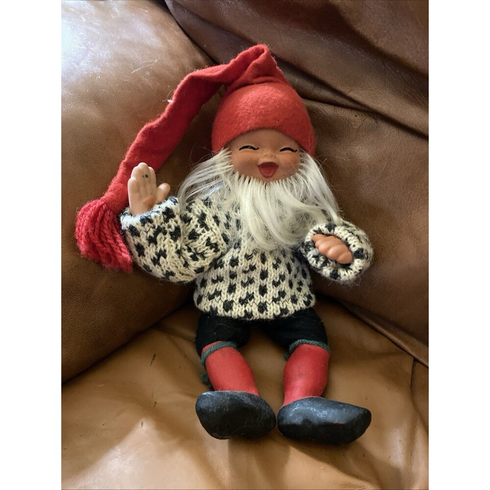 Arne Hasle Norwegian Nisse VINTAGE GNOME Troll Elf Santa Holiday Doll 10”